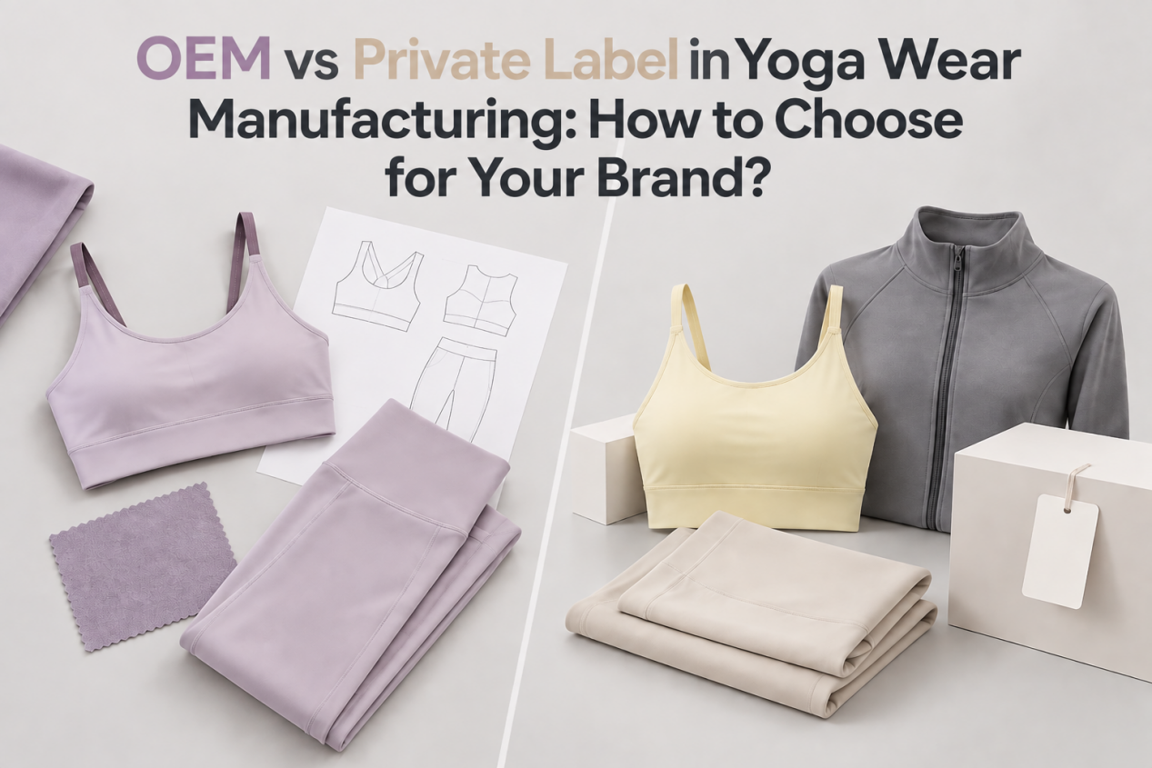 Example of yoga wear for OEM vs private label